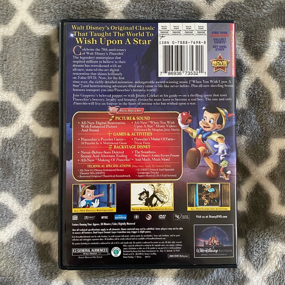 Pinocchio 70th anniversary dvd movie - Picture 2 of 6